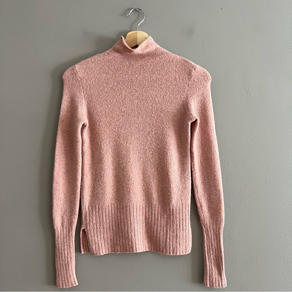 Madewell Inland Mock Neck Alpaca Merino Blend Lightweight Soft Pink Sz XXS